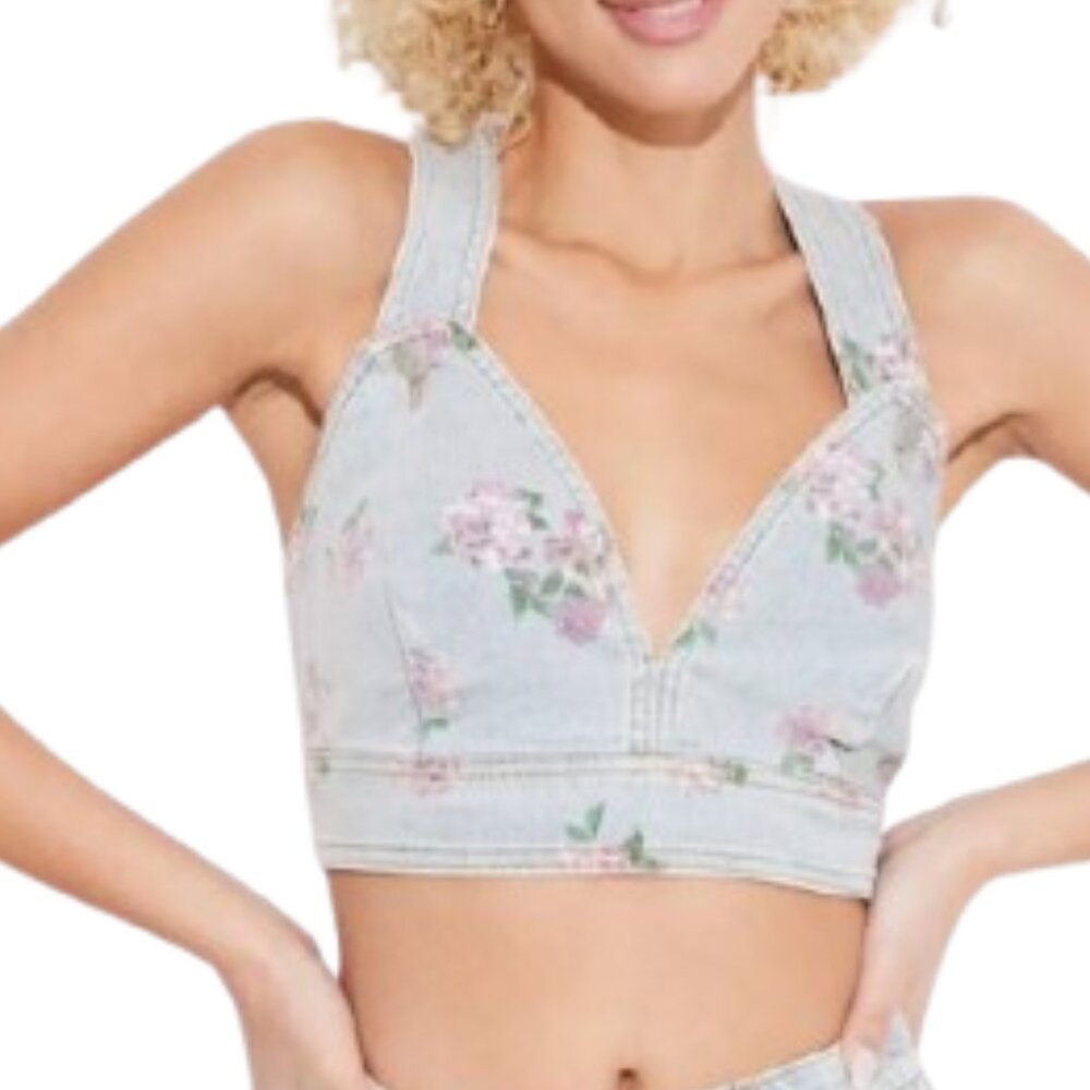 Women's Cropped Denim Vest - Wild Fable NWT